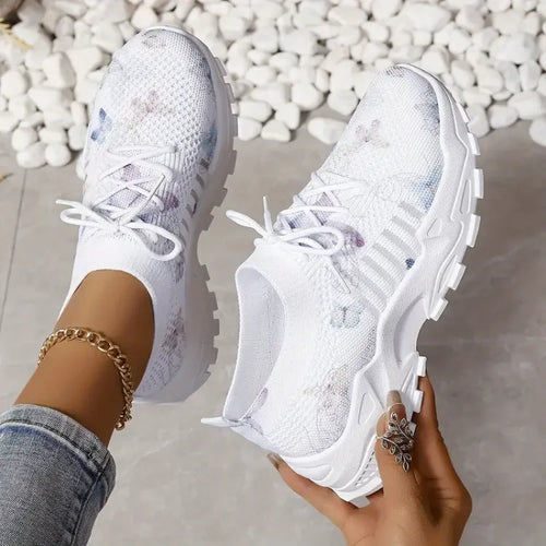 Women’s sneakers with butterfly pattern