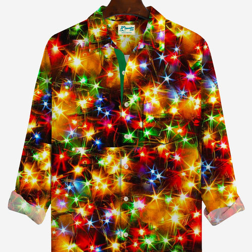 Alohadaddy Christmas Gold Neon Men's Long Sleeve Shirts