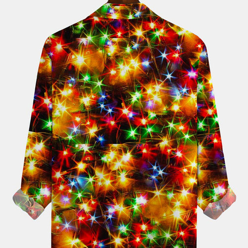 Alohadaddy Christmas Gold Neon Men's Long Sleeve Shirts