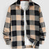 Men's vintage plaid flannel lapel button-down shirt jacket