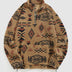 Men's Aztec Style Vintage Fleece Stand Collar Sweatshirt Jacket