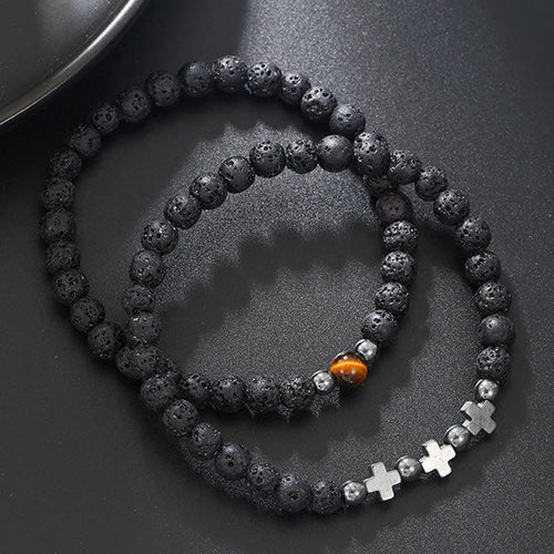 Cross street style bracelets 2Pcs/set