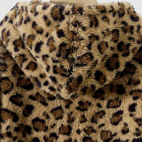 Men's Leopard Fleece Hooded Sweatshirt