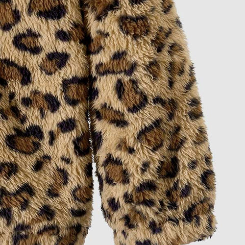 Men's Leopard Fleece Hooded Sweatshirt