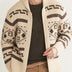 Men's lapel jacquard knitted casual sweater cardigan jacket