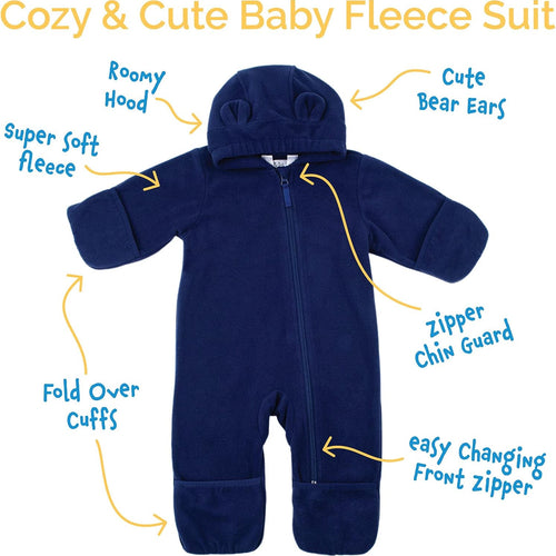 Pim & Lin Full Zip Up Fleece Suit for Babies and Toddlers