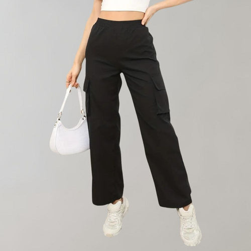 Women's cargo pants with flap pockets