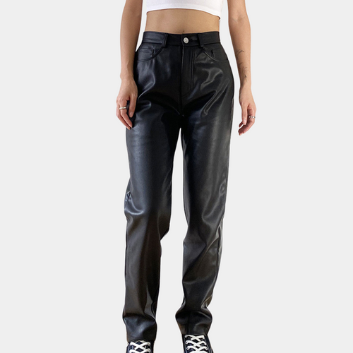 Classic leather women's pants