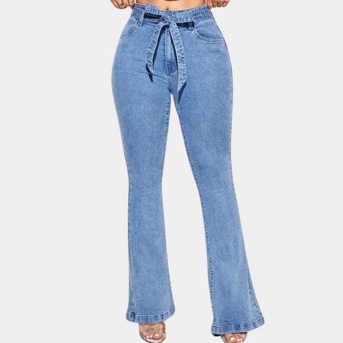 Women's jeans with high stretch and wide legs