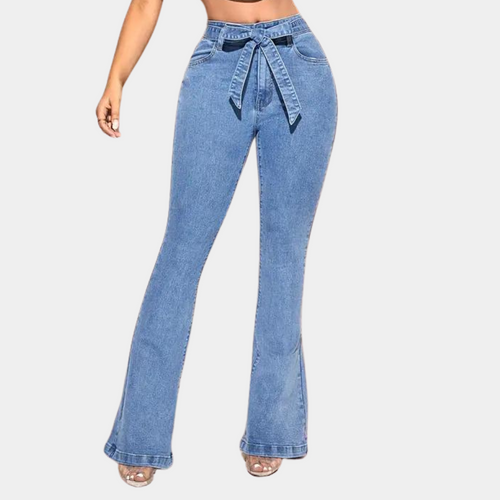 Women's jeans with high stretch and wide legs