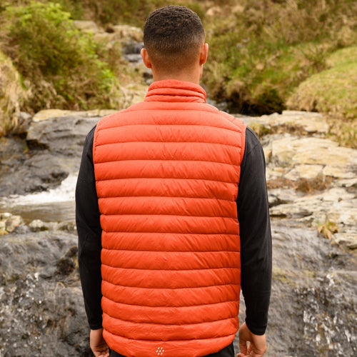 Alpine - Packable Men's Down Gilet - Burnt Orange