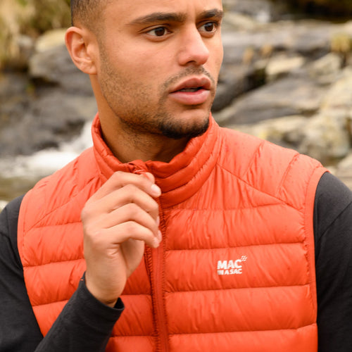 Alpine - Packable Men's Down Gilet - Burnt Orange