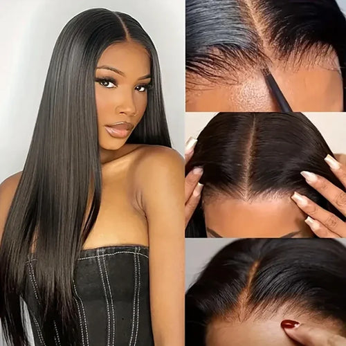 Straight Pre-Bleached Knots Wear Go Wig 6x4 HD Lace Closure