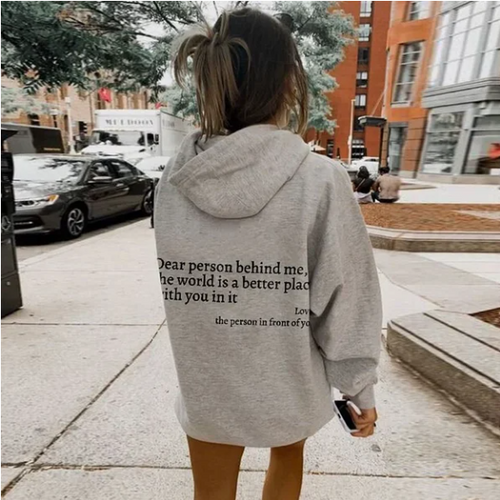 BackMessage - Unisex Hoodie with Unique Text - Comfortable and Stylish