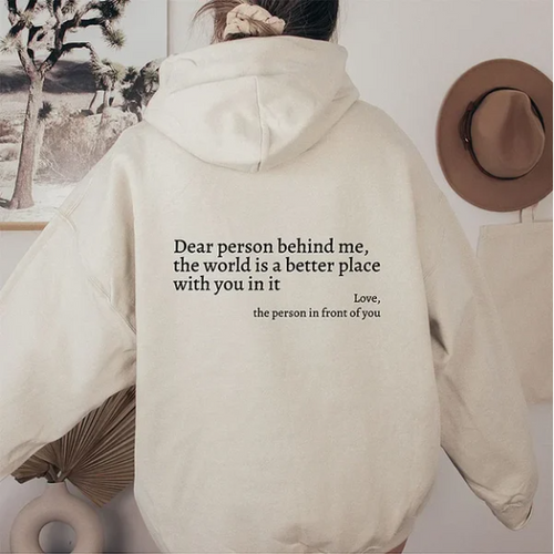 BackMessage - Unisex Hoodie with Unique Text - Comfortable and Stylish