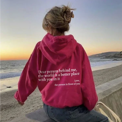 BackMessage - Unisex Hoodie with Unique Text - Comfortable and Stylish