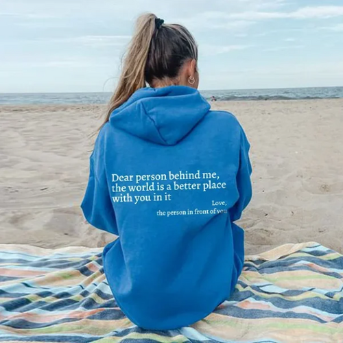 BackMessage - Unisex Hoodie with Unique Text - Comfortable and Stylish