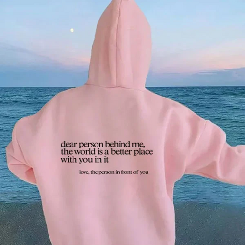 BackMessage - Unisex Hoodie with Unique Text - Comfortable and Stylish