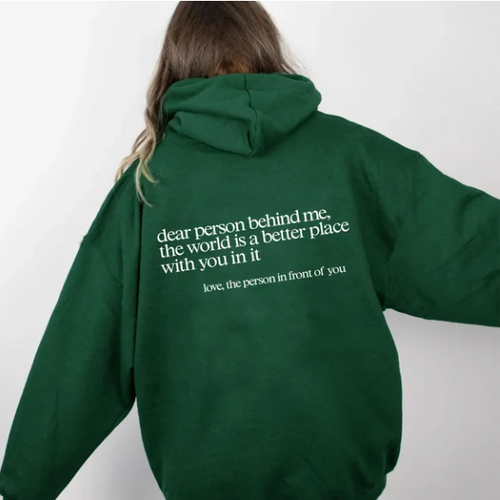 BackMessage - Unisex Hoodie with Unique Text - Comfortable and Stylish