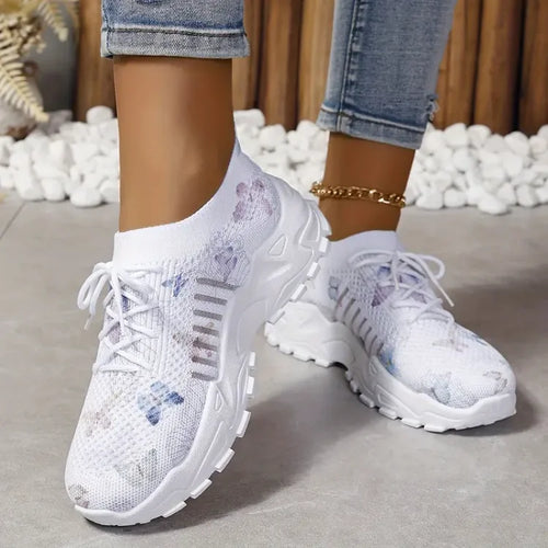 Women’s sneakers with butterfly pattern