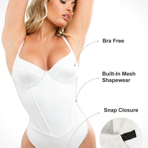 Built-in Shapewear Corset Style Maxi Dress Or Thong Bodysuit