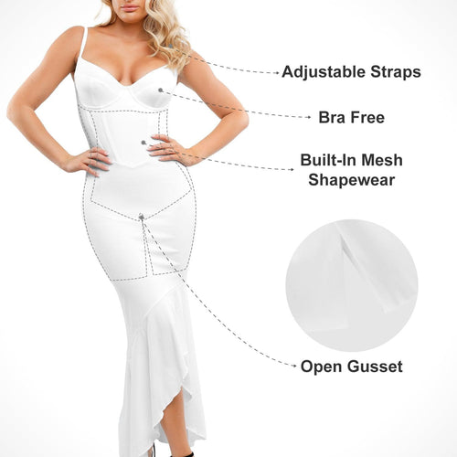 Built-in Shapewear Corset Style Maxi Dress Or Thong Bodysuit