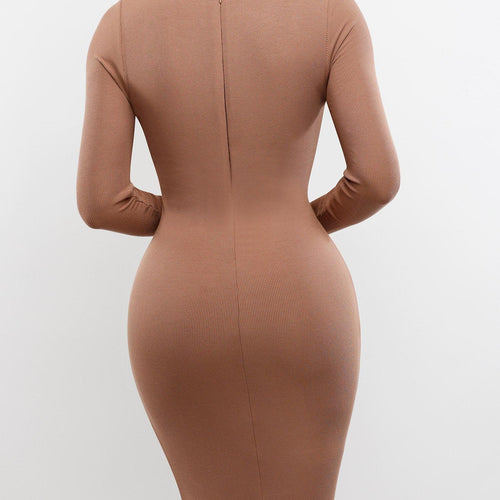 The Shapewear Dress Crew Neck Long Sleeve Midi