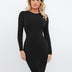 The Shapewear Dress Crew Neck Long Sleeve Midi