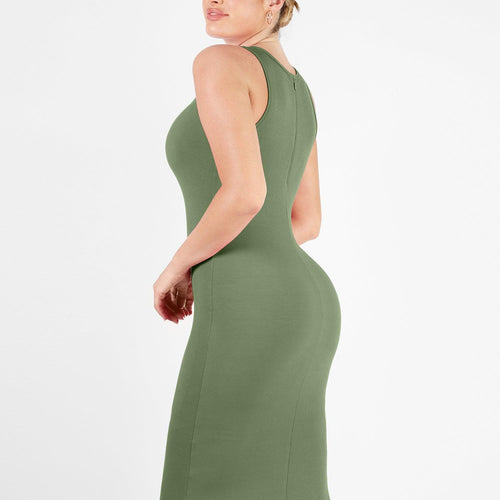 The Shapewear Dresses Crew Neck Sleeveless Midi