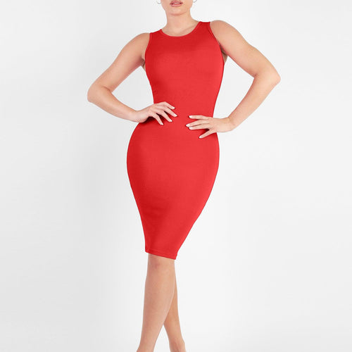 The Shapewear Dresses Crew Neck Sleeveless Midi