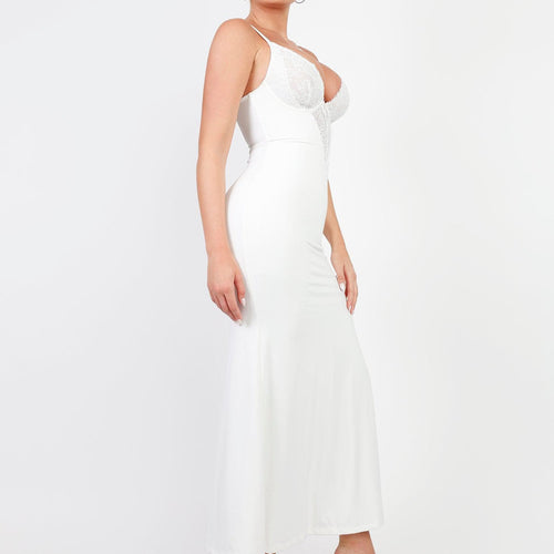 The Shapewear Dress Lace Slip Split Maxi