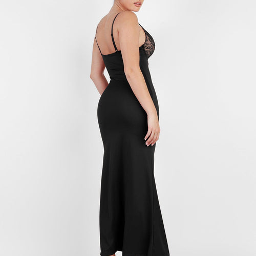 The Shapewear Dress Lace Slip Split Maxi