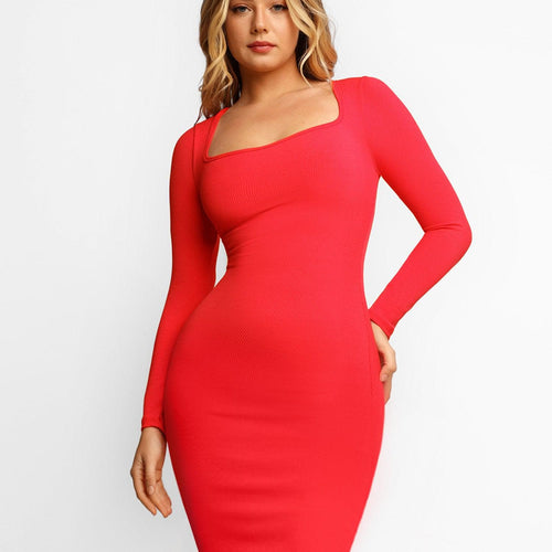 The Shapewear Dress Long Sleeve Midi