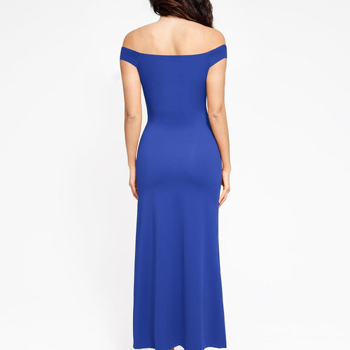 The Shapewear Dress Off Shoulder Split Maxi