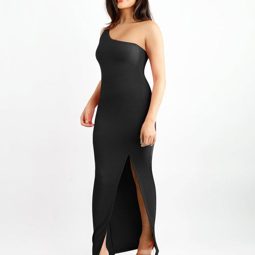 The Shapewear Dress One Shoulder Split Modal Maxi