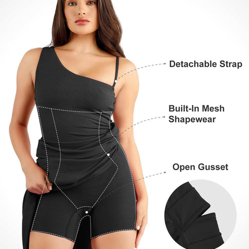 The Shapewear Dress One Shoulder Split Modal Maxi