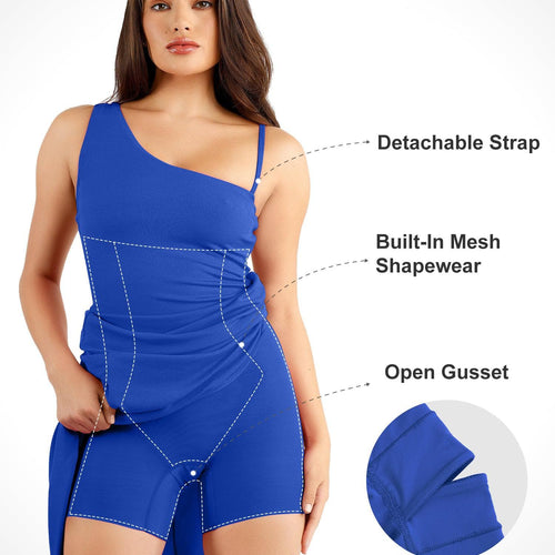 The Shapewear Dress One Shoulder Split Modal Maxi