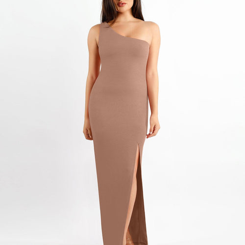 The Shapewear Dress One Shoulder Split Modal Maxi