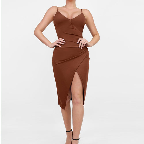 The Shapewear Dress Slip V-Neck Split Midi