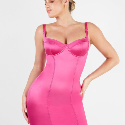 The Shapewear Dress Metallic Shiny Bustier Mini