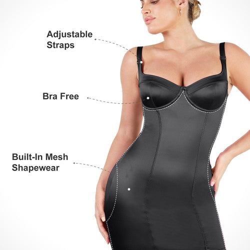 The Shapewear Dress Metallic Shiny Bustier Mini