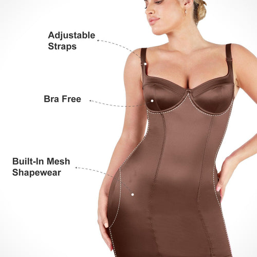 The Shapewear Dress Metallic Shiny Bustier Mini