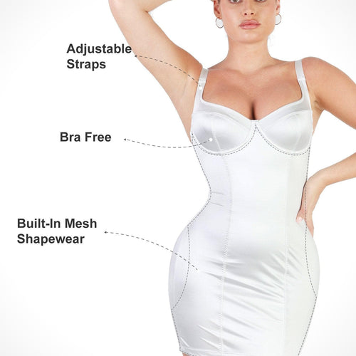 The Shapewear Dress Metallic Shiny Bustier Mini