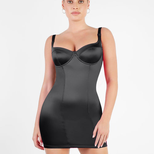 The Shapewear Dress Metallic Shiny Bustier Mini