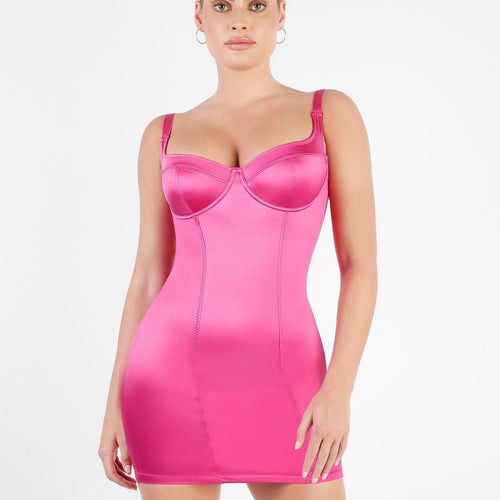 The Shapewear Dress Metallic Shiny Bustier Mini