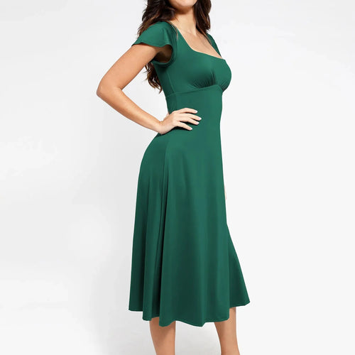 The Shapewear Dress A-Line Square Neck Midi