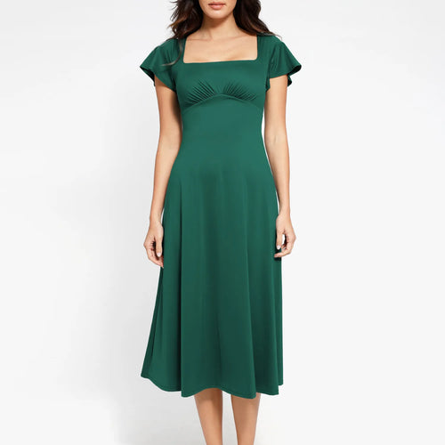 The Shapewear Dress A-Line Square Neck Midi