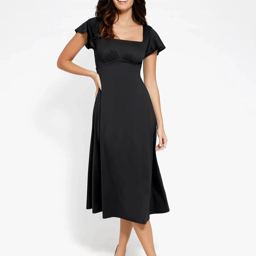 The Shapewear Dress A-Line Square Neck Midi