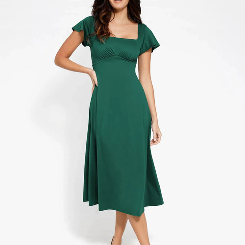 The Shapewear Dress A-Line Square Neck Midi