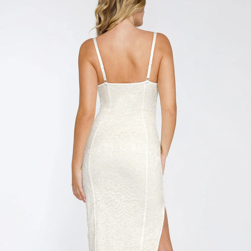 The Shapewear Dress V-Neck Slip Lace Midi